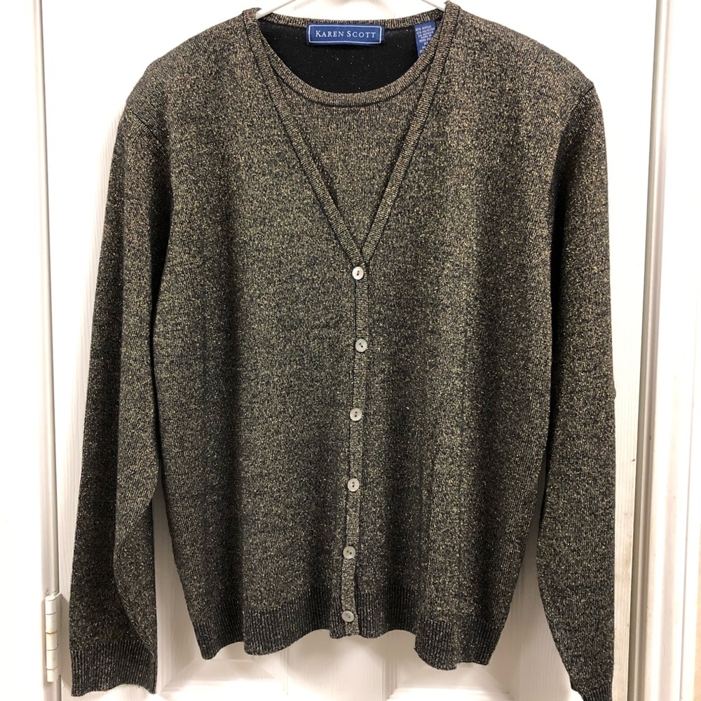 Gold Karen Scott Layered Sweater